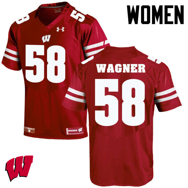 Wisconsin Badgers Women's #58 Rick Wagner NCAA Under Armour Authentic Red College Stitched Football Jersey RG40E04TV